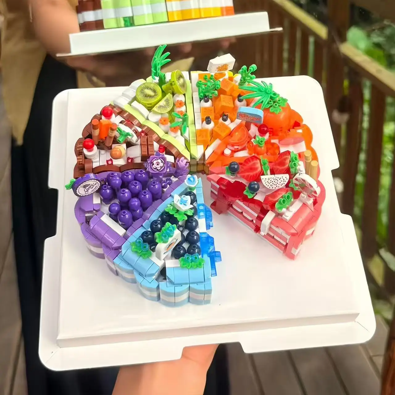 Kreative DIY Geburtstagstorten-Bausteine Mini-Montage-Bausteine Lernspielzeug, für Jungen Mädchen Kinder, Geburtstagsparty-Geschenk