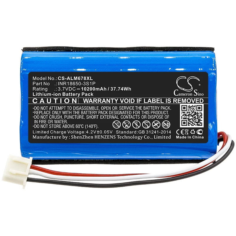 CS 10200mAh Battery For Altec Lansing INR18650-3S1P Omni Jacket  iMW678 iMW678-BLK iMW678-BLU  Lifejacket IMW789-BLG  LifeJackXL