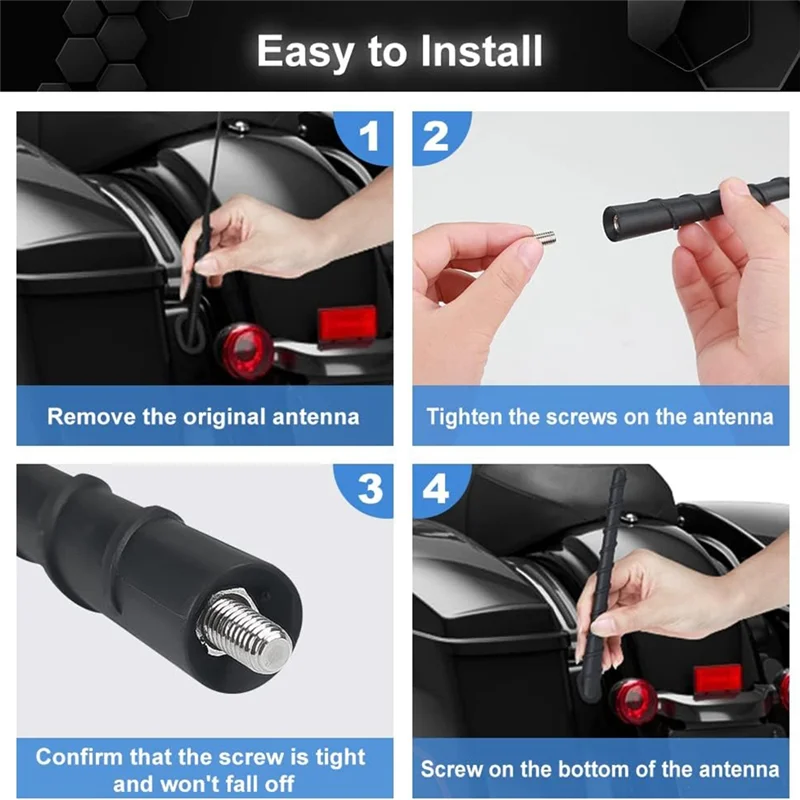 

Motorcycle Antenna - 2 Pack 7 Inchs Antenna For Davidson Trike Touring Glide Ultra For FM/AM Reception