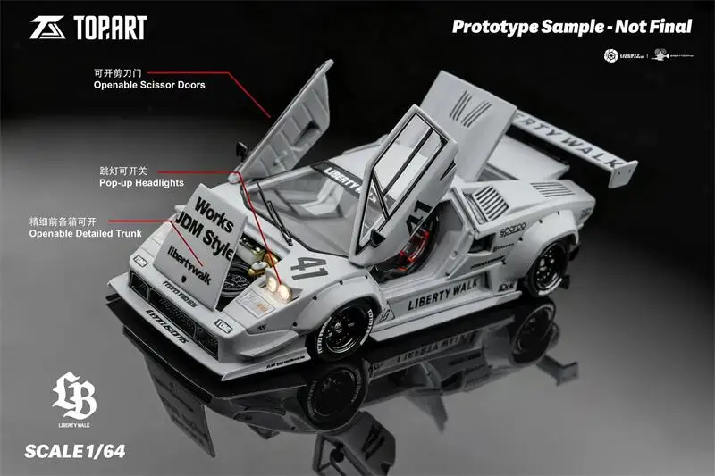 

Topart 1:64 LBWK Countach Grey limited2000 Diecast Model Car