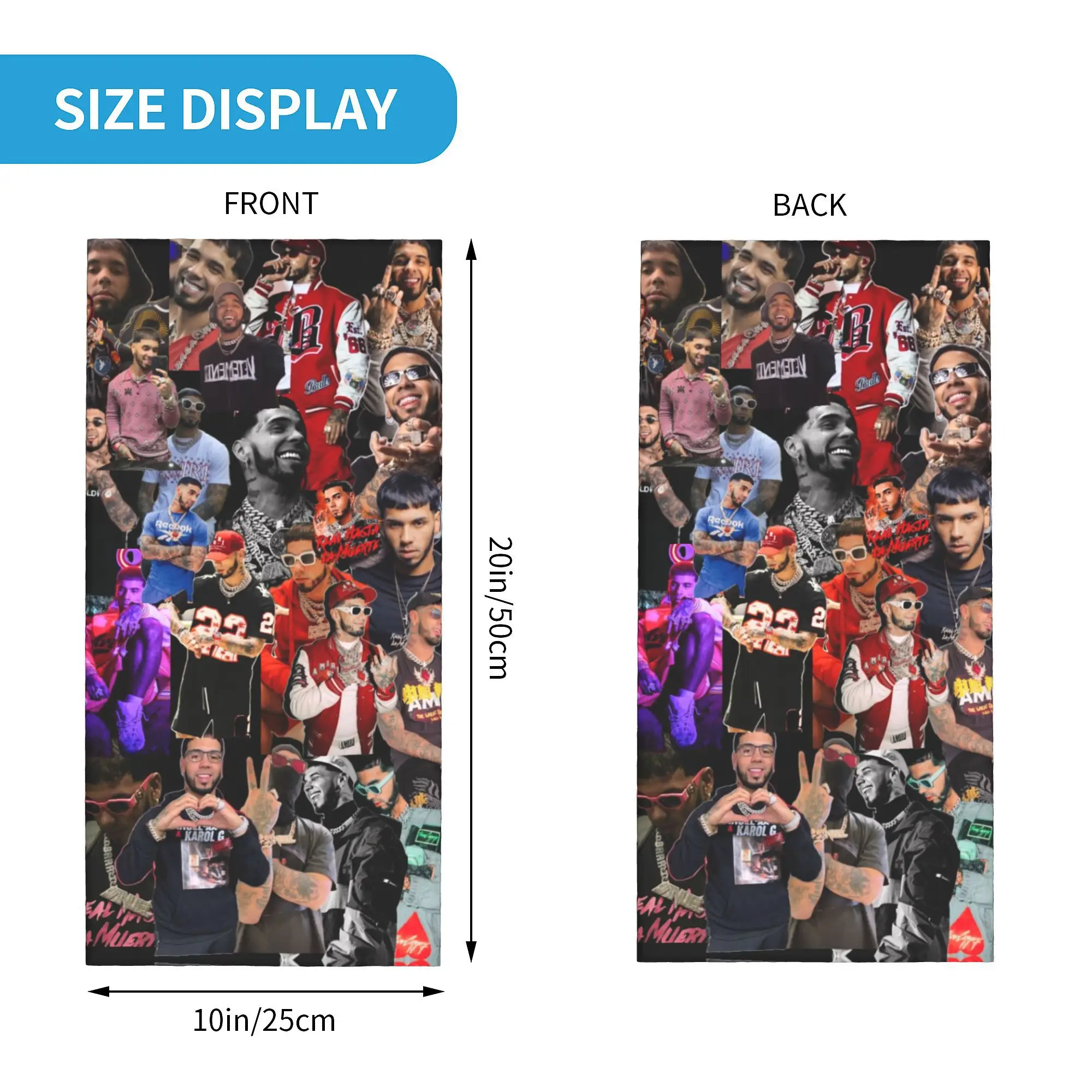 Personalizado A-Anuels Rapper AA Pescoço Gaiter Homens Mulheres Proteção UV Lenço Bandana de Inverno para Caminhadas