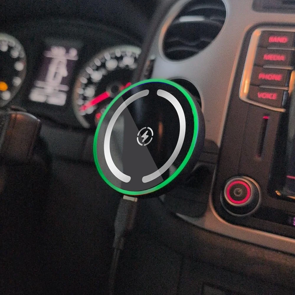 LED Wireless Charger Magnetic Car Phone Holder for iPhone 12-17 Pro Max 12 Phone Accessories 30W Fast Charging Induction Adapter