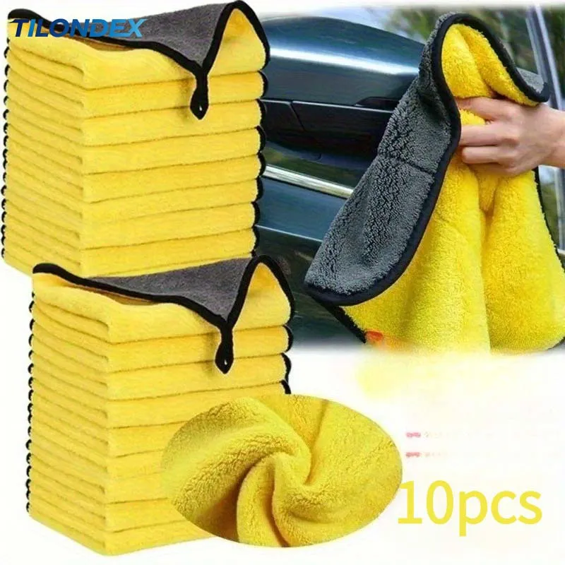 TILONDEX 10 Thickened Car Wash Cloths, Specialized Towels for Car Washing, Highly Absorbent, Suitable for Use As Cleaning Cloths