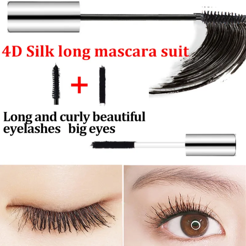 4D Silk Fiber Eyelash Mascara Waterproof Rimel 3d Mascara For Eyelash Extension Black Thick Lengthening 4d Rimel Makeup Cosmetic