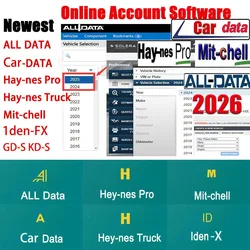 2026 Online Account for Alldata Car Data Diagram Newest Car Repair Software for Workshop All Data Hay-nes Pro Support Mobile /PC