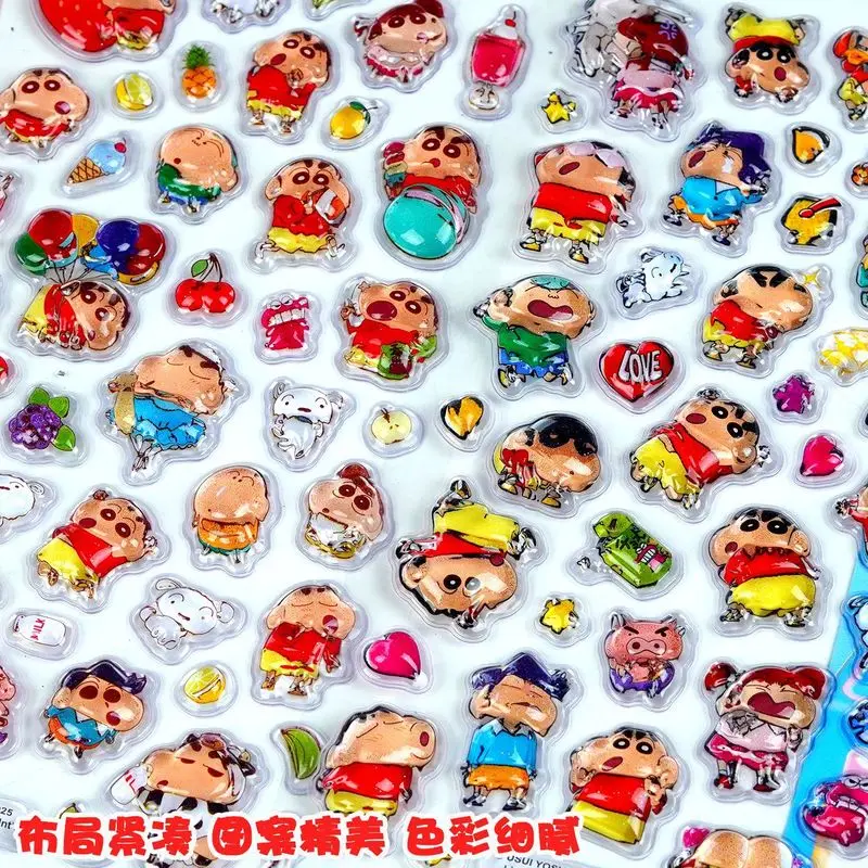 2026*Kawaii Crayon Shin-Chan Kristall 3d Geprägte Aufkleber Nette Diy Telefon Fall Wasser Tasse Dekorative Aufkleber Student brieftasche Aufkleber