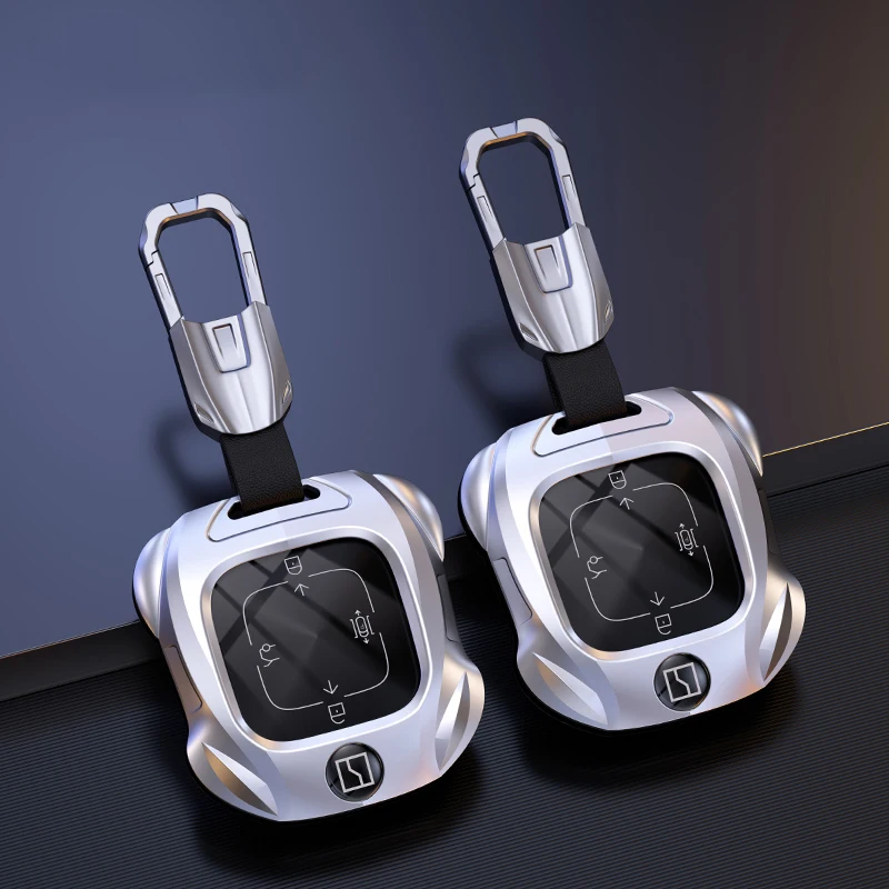 سبائك الزنك سيليكون حافظة مفاتيح السيارة ل Zeekr 7X 2025 المفاتيح غطاء للحماية عن بعد حقيبة قذيفة الإسكان حامل فوب الملحقات