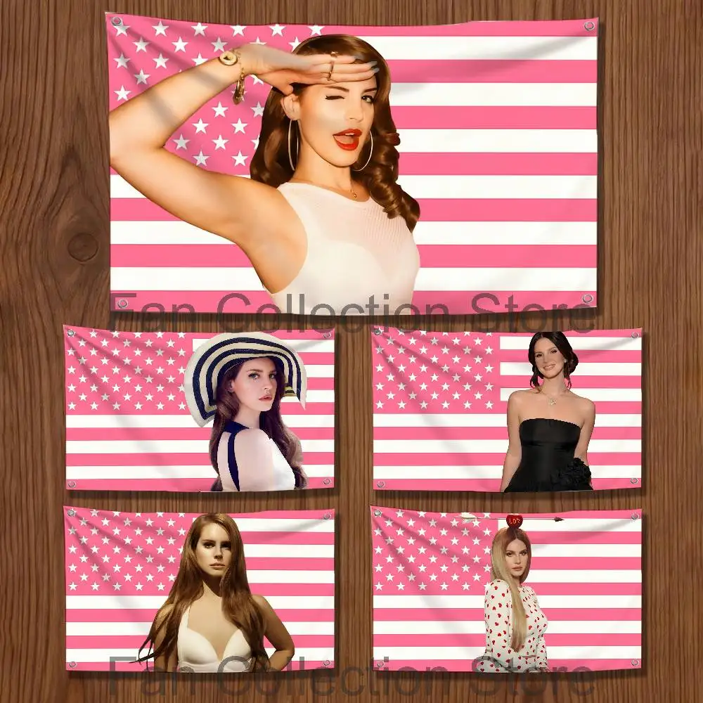Singer L-Lana Del R-Rey High-Quality Flag Tapestry Banner Bedroom Living Room Bar Party Wall Decor Outdoor Use