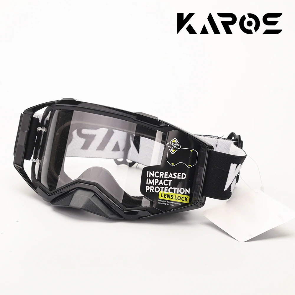 Karos Motocross Riding Goggles UV400  Windproof MX Helmets Motorcycle Glasses Broad Vision Off-road Sports Eyewear For MTB ATV
