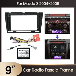 9inch Face Frame For Mazda 3 2004 - 2009 2 Din Car Radio GPS Stereo DVD Center Control Dashboard Fascia Stereo Panel Dash Kit