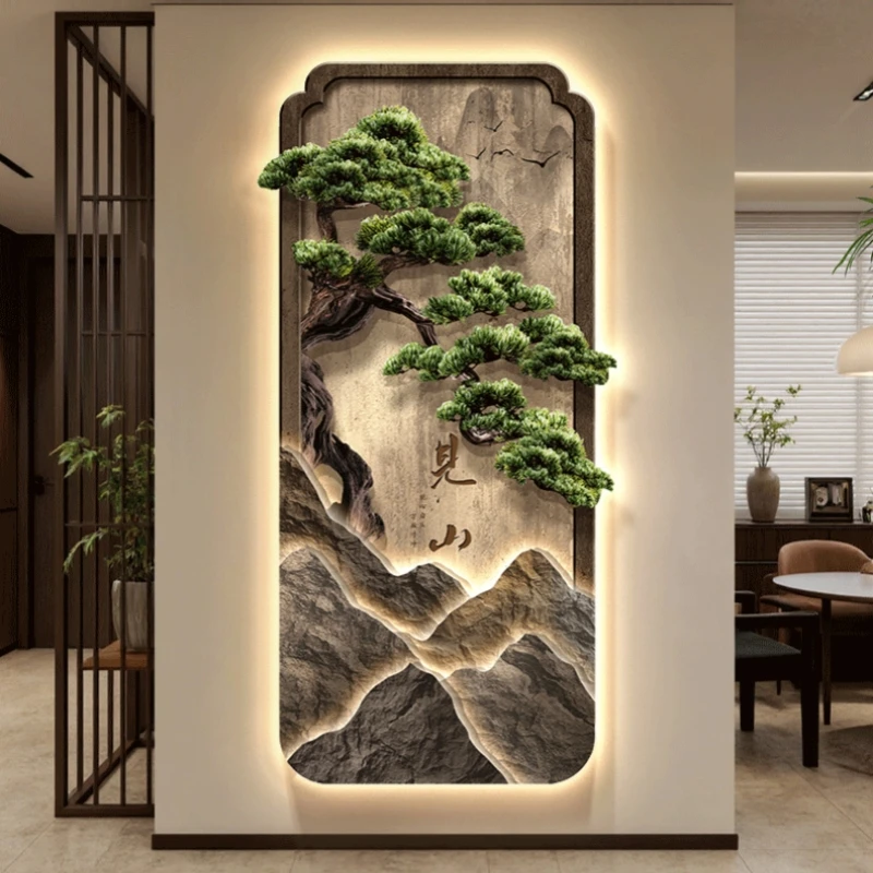 Neo-Chinese LED Mural Lamp For Corridor Foyer Living Room Entrance Bedroom Home Decoration Painting Background Wall Light Lustre