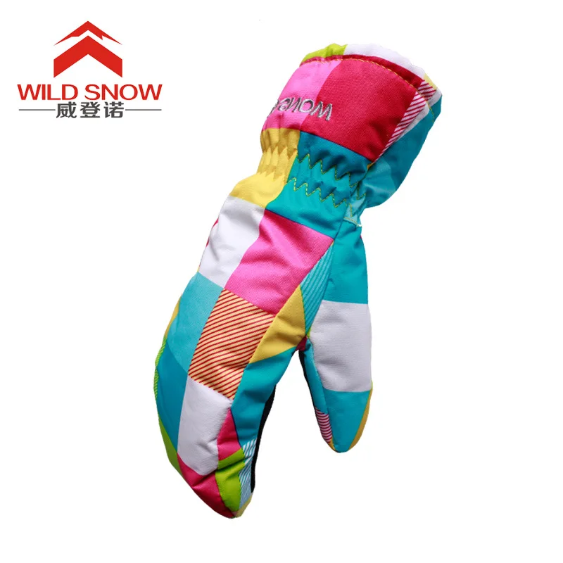 Winter warme Kinder Ski handschuhe Mädchen Schnees port wind dichte schöne Skateboard handschuhe geeignet für Handflächen breite 5,5-7,5 cm