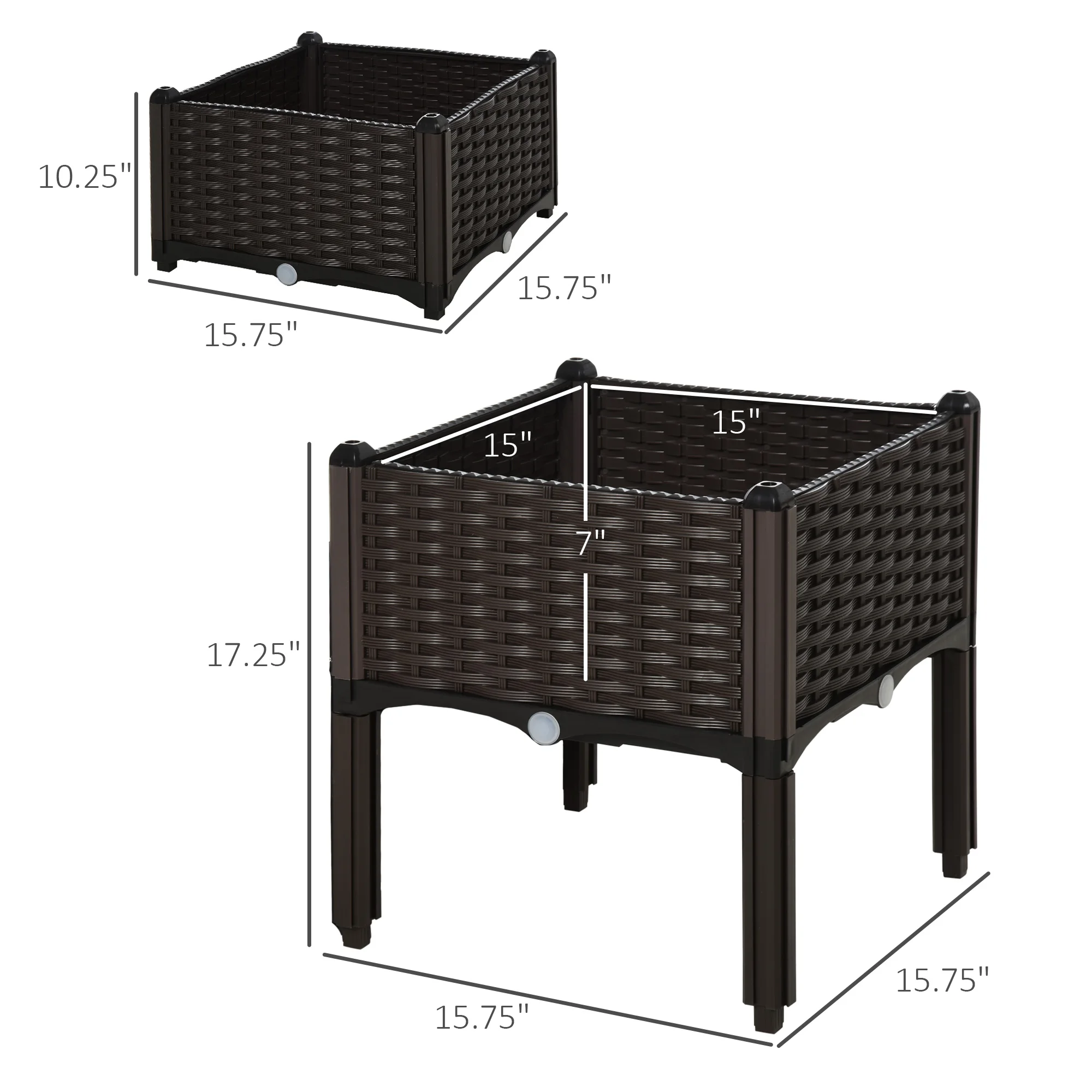 2-piece Raised Flower Bed Vegetable Herb Planter Lightweight image 3