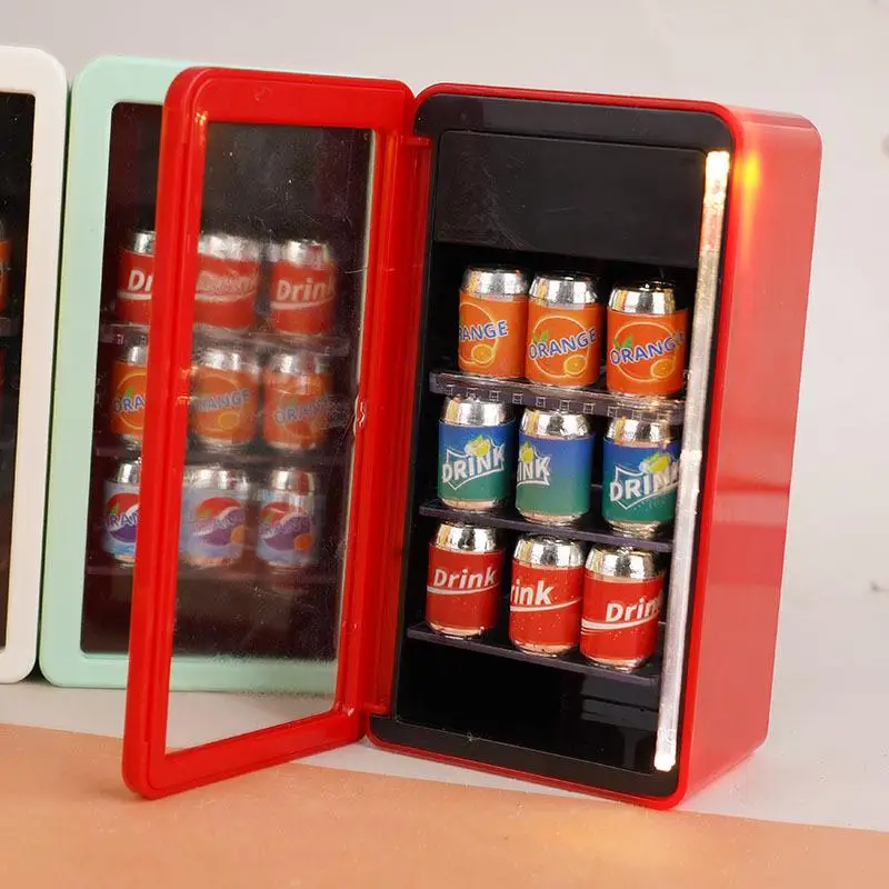 1:12 Poppenhuisminiaturen Koelkast Ingeblikte Drank Drank Kast Model Poppenhuis Supermarkt Accessoire Fantasiespel Speelgoed DIY
