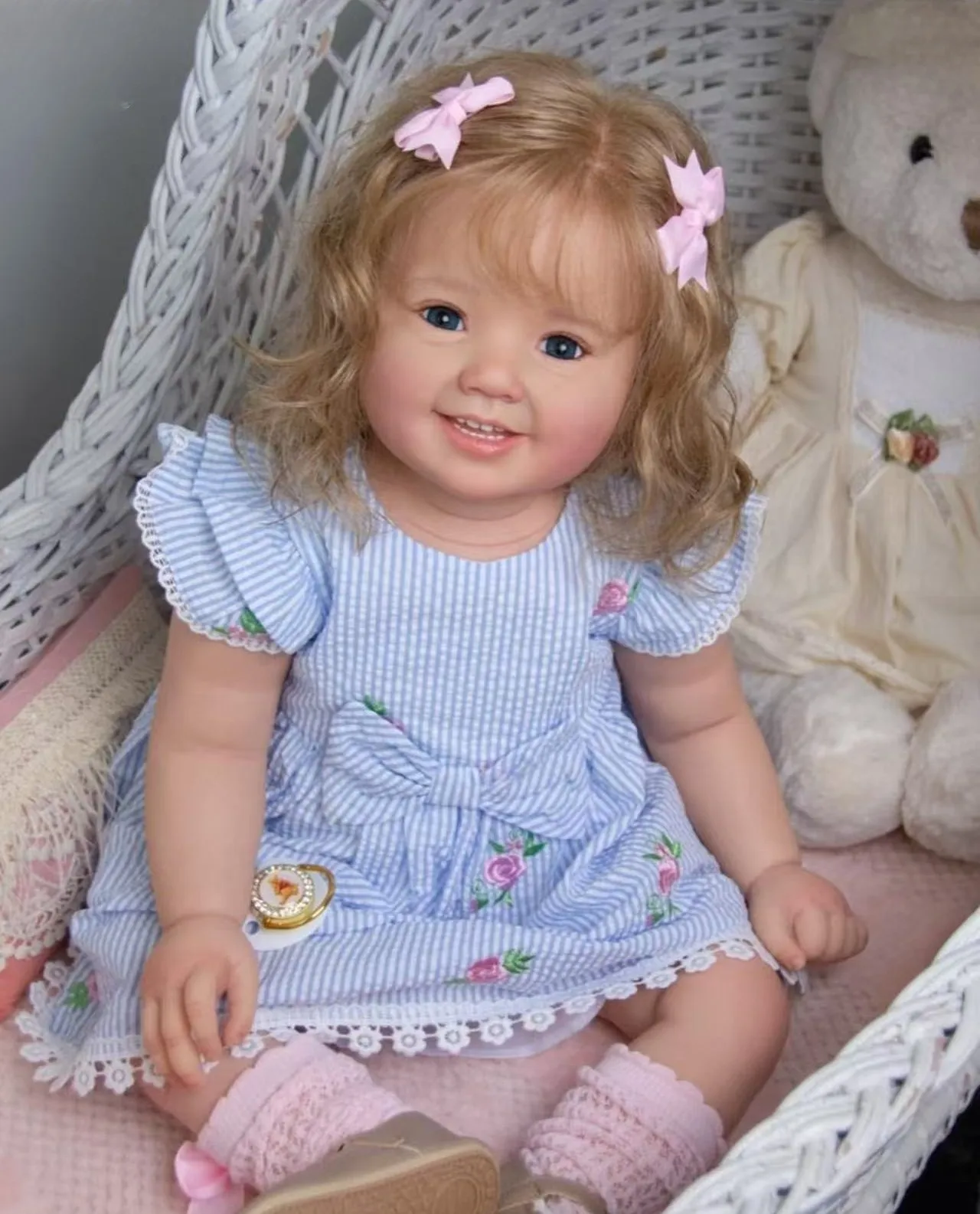 Cammi 28in Artist Painted Doll Toddler Girl Realistic Reborn Baby Doll Rooted Hair Toy