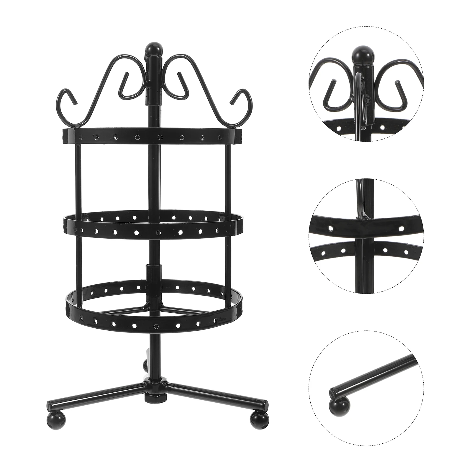 

3 Layer Rotating Holder Metal Jewelry Rack 360 Degree Swivel Organizer Storage Tower Adjustable Earring Tree For Women Girls