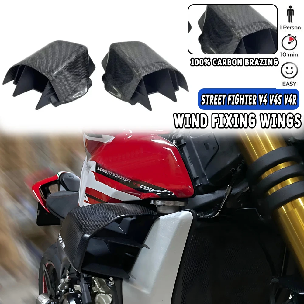 

Carbon fiber V4s WINGLETKIT For Ducati Street Fighter V4R Motorcycle accessories V4 Fixed wing V2 Fixed Winglet 2018-2024