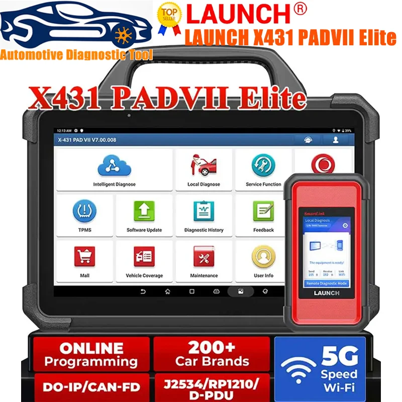 LAUNCH X431 PAD 7 PAD7 PADVII Elite Car Diagnostic Tools J2534 Smartlink Auto Scanner Online Programming ECU Coding