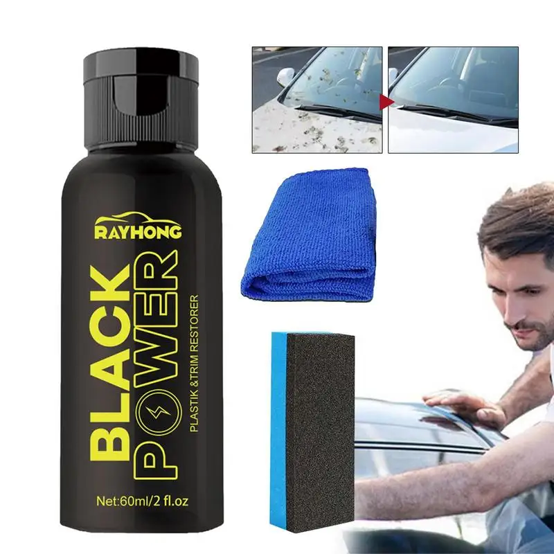 

Black Car Trim Restorer Trim Restore Spray For Car Exterior Highly Concentrated Car Exterior Restorer For Uv Rays Protection