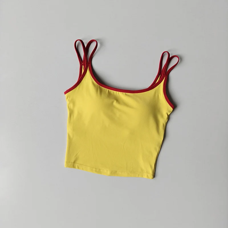 Sportweste All-in-One Stoßfeste Laufunterwäsche Farblich Abgestimmte Schöne Rücken-BHs Ärmellose Yoga-Kleidung Pilates-Trägerkleidung – Detail 3