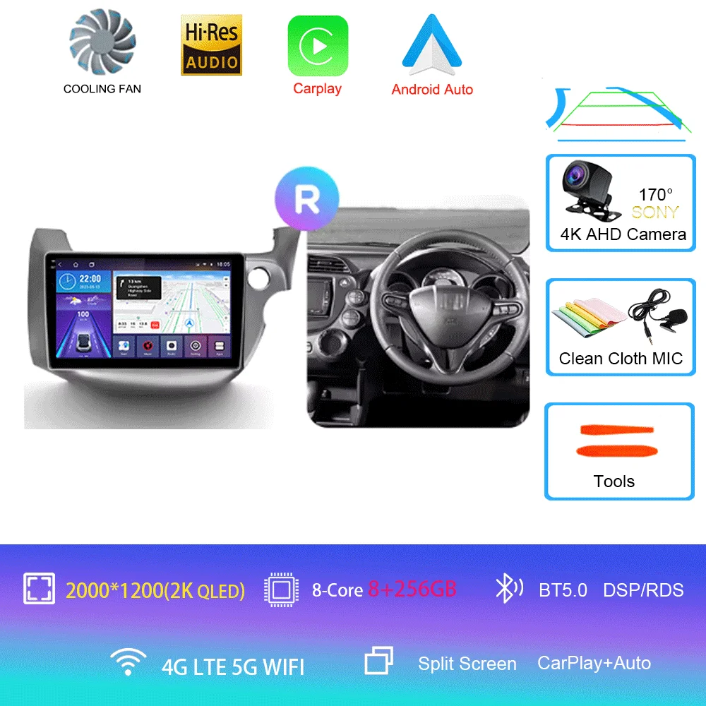 For Honda Jazz 2 GG 2008 - 2014 Fit 2 GE GP GE 2007 - 2014 GPS Car Radio Navigation Multimedia Video Player Stereo BT Android 16 image 3