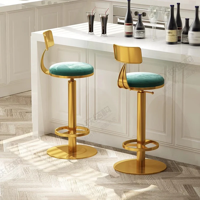 

Minimalist Professional Barber Bar Stools Comfortable Relaxing Ergonomic With Back Chair Leather Bancos De Bar Unique Furniture