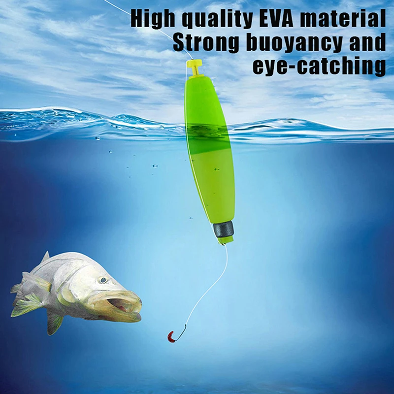 1PC Fishing Weighted Bobbers Cigar Foam Float EVA Buoy Oval Shape Strike Indicators Snap-on Fishing Float Bass Trout Crappie