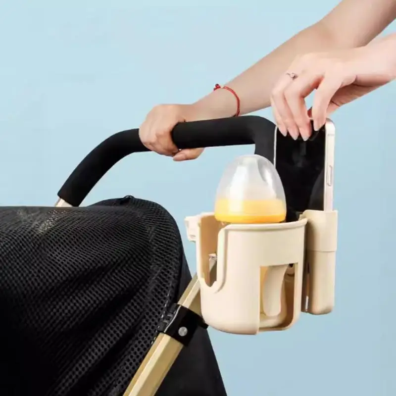 

2-in-1 Universal Stroller Water Cup Holder With Phone Holder, Universal Bottle Holder For Wheelchair stroller Accessories