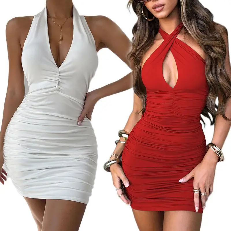 

Women's Sexy Svel Ruffle Dr Tight Hanging Ne High Waist Polyester Fiber Spring Summer Autumn Busin Home Wear