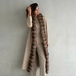Women's Winter Jacket Real Fox Fur Coat Cashmere Wool Coat With Natural Fur Collar Best Selling Wool Blends Coat