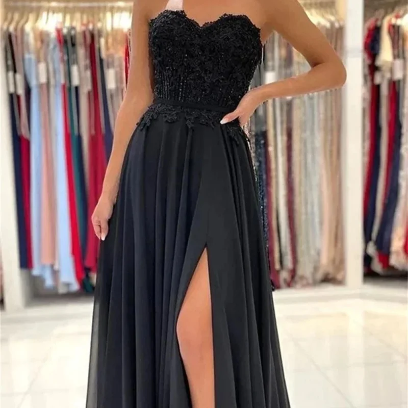 

Off-the-shoulder A-Line Ball Dress Women's sexy lace heart-neck Evening Dress floor-length Decal Cocktail dress