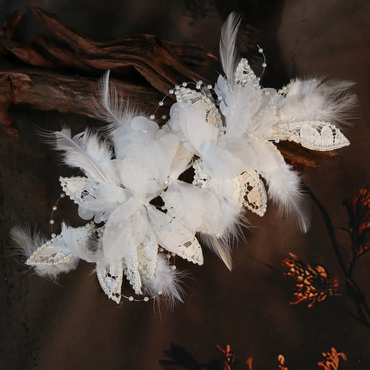 elegancia-branco-fada-pena-petala-artesanal-frisado-hairband-acessorios-de-cabelo-de-casamento