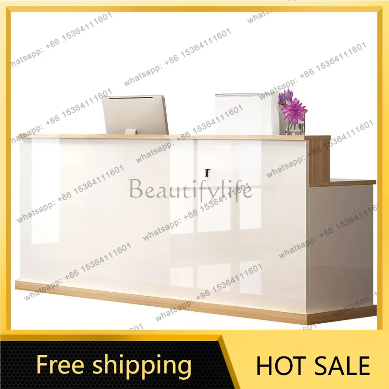 FG Shop Custom Reception Counter Salon Simple Glamour Luxury Reception Desk Unique Office Theke Empfang Negocio Furniture Office