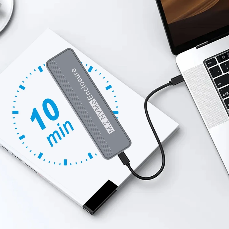 M.2 Nvme HDD Enclosureพื้นที่สีเทาMulti-Functional USB3.2 ฮาร์ดไดรฟ์กล่องUSB3.2 Gen2x2 20Gbpsความเร็วสูงHDD Enclosure