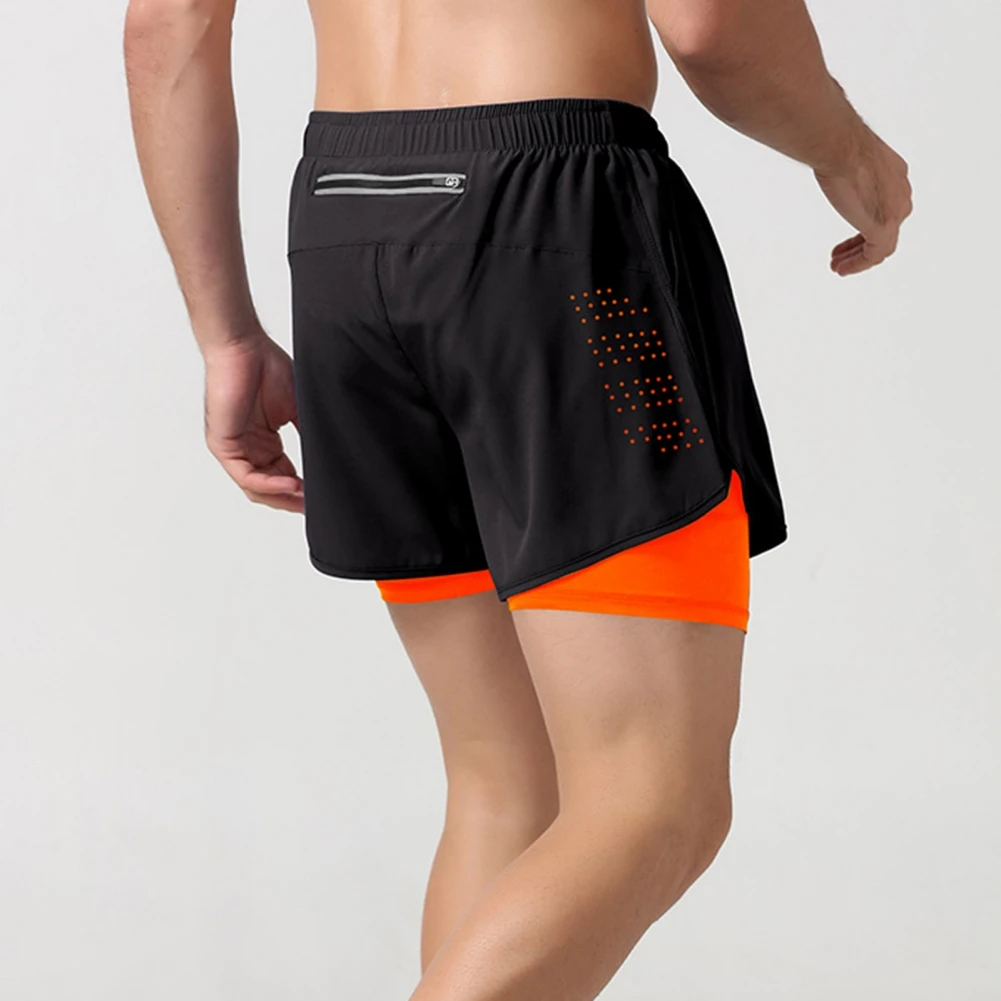 

Men's Shorts Lined With Anti-glare Double-layer Fitness Shorts Running Loose-fitting Three-quarter Pants Athletic Shorts