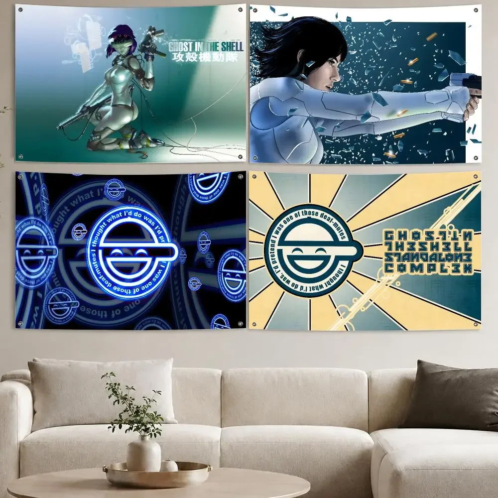 Cyberpunk Anime G-Ghost in the Shell Flags Aesthetic Wall Tapestry Printed Wall Hanging Living Room Party Outdoor Decor