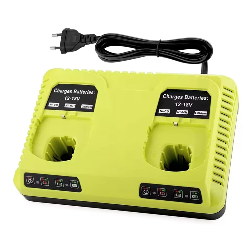 DT98 Dual Port Battery for Ryobi 12V-18V Lithium Battery, 3A Fast , Intelligent Charging, EU Plug