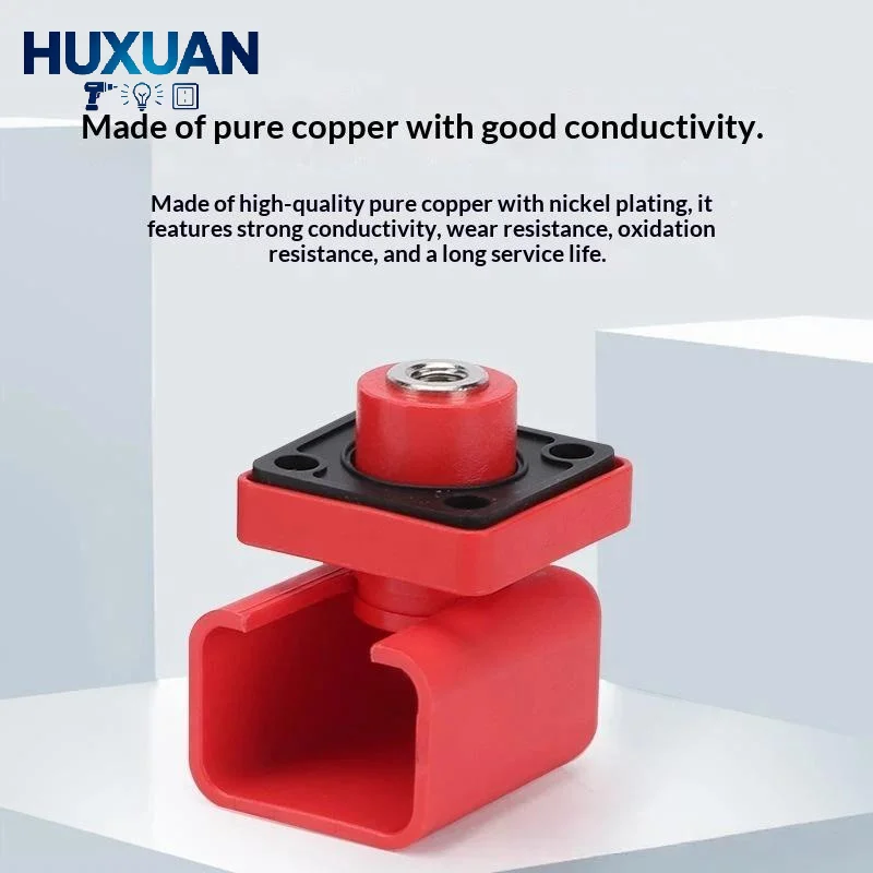 100A Copper Battery Terminal RoHS Compliant Through Wall Connector for DIY Lithium Energy Storage Battery Builds