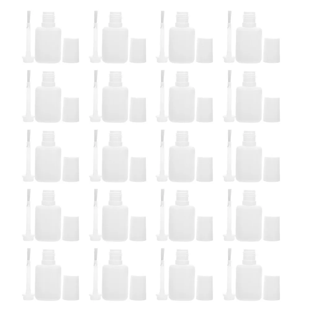 

20 Pcs Nail Polish Empty Bottles for Oil Fingernail Holder Nails Round White Container Supplies Art