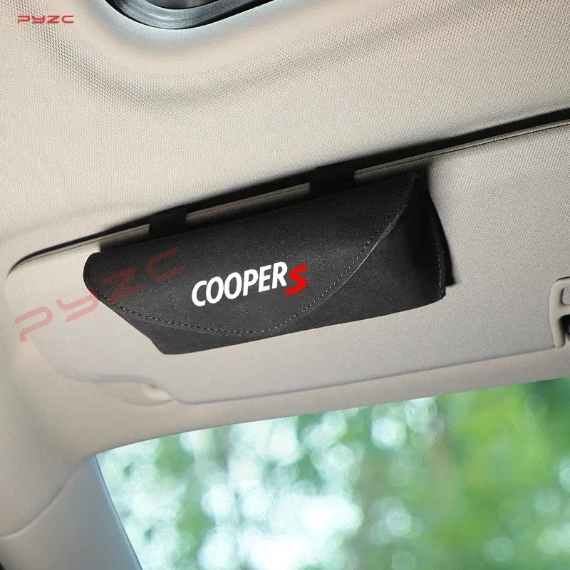 

For Mini Coopers Works Countryman R56 R50 R51 R52 R53 Car Suede Sunglasses Organizer Bag Eyeglasses Holder Glasses Storage Clip