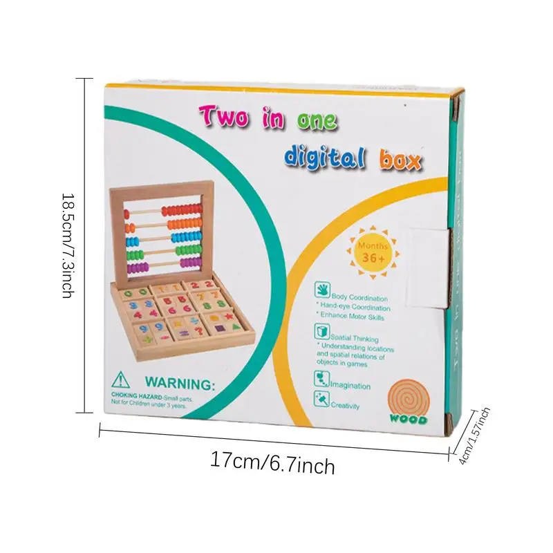 Wooden Abacus 2-in-1 Educational Mini Rainbow Abacus Wood Bead Toy Learning & Education Toys Math Learning Toys Preschool