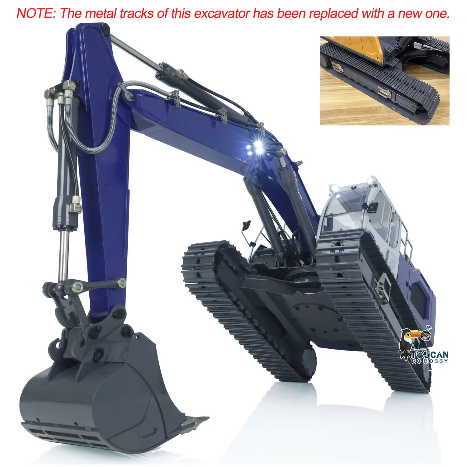 XDRC 1/14 Hydraulikbagger 945 RC Metall RTR Bagger LKW Modell mit leichter Batterie Fernbedienung Lichtsystem Eimer THZH1436