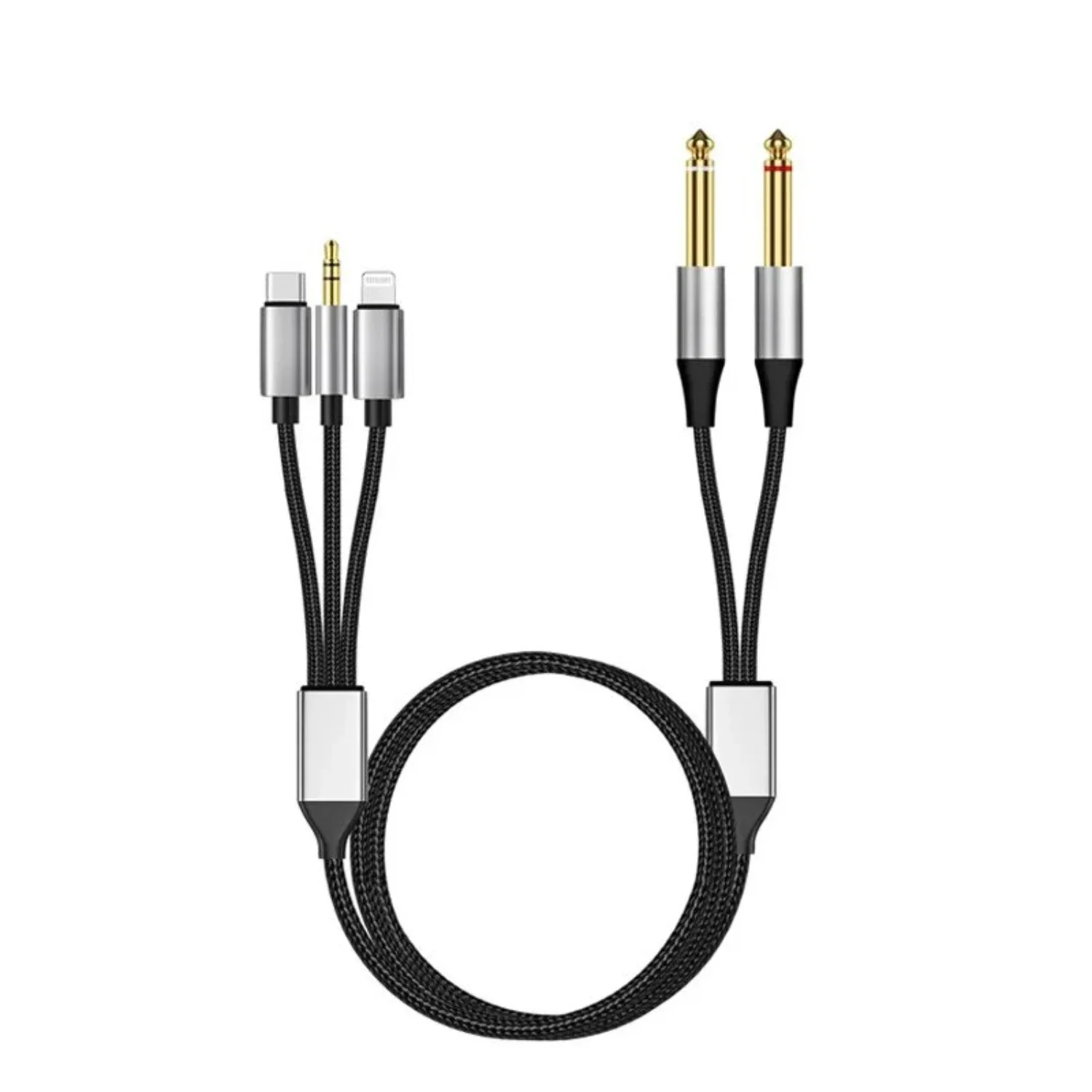 

Digital Audio Cable One In Two Typec Lightning Android 3.5mm Connecting Dual 6.35 Multifunction Audio Cable