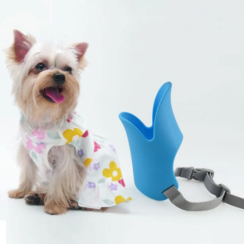 Adjustable Dog Silicone Duck Muzzle Anti Bite Anti Barking Soft Mouth Cover Safety Pet Mouthpiece for Small Medium Large Breeds