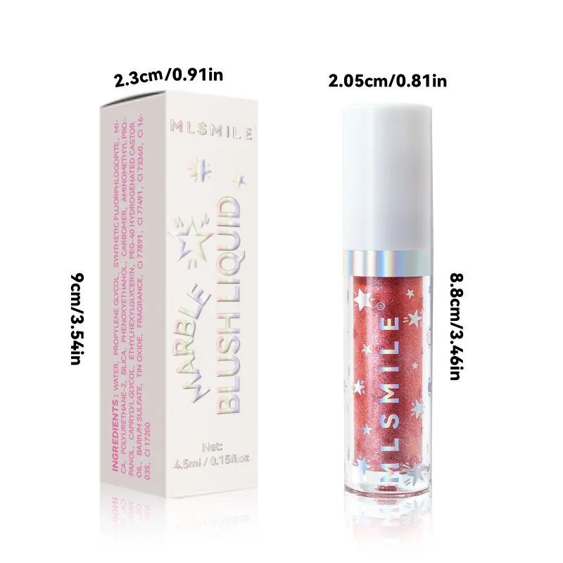 保湿マーブルリキッドブラッシュグリッターシマーハイライターパールナチュラルコントゥールルージュコスメティックフェイスアイブラッシャースティックメイクアップ
