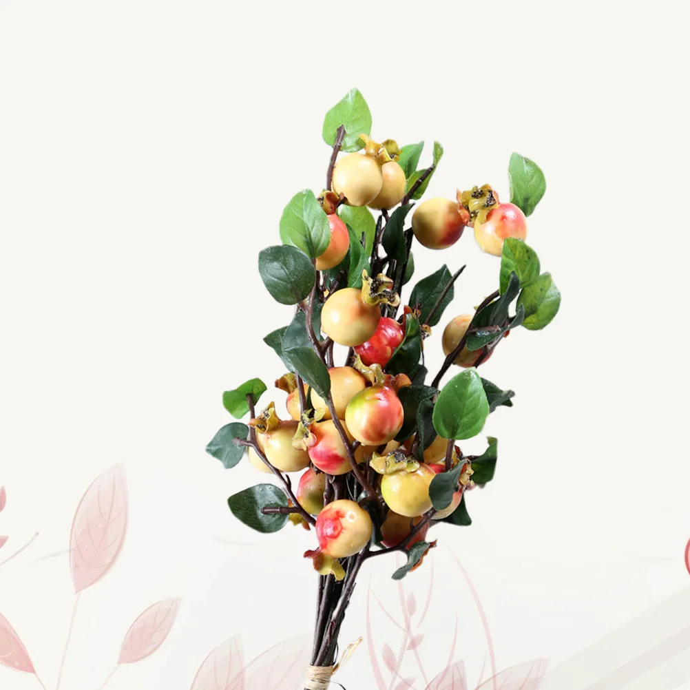 

2pcs Artificial Berry Picks Lifelike Silk Fruit Branch Orange Red Green Pastoral Style Home Decoration Diy Craft Wedding Party