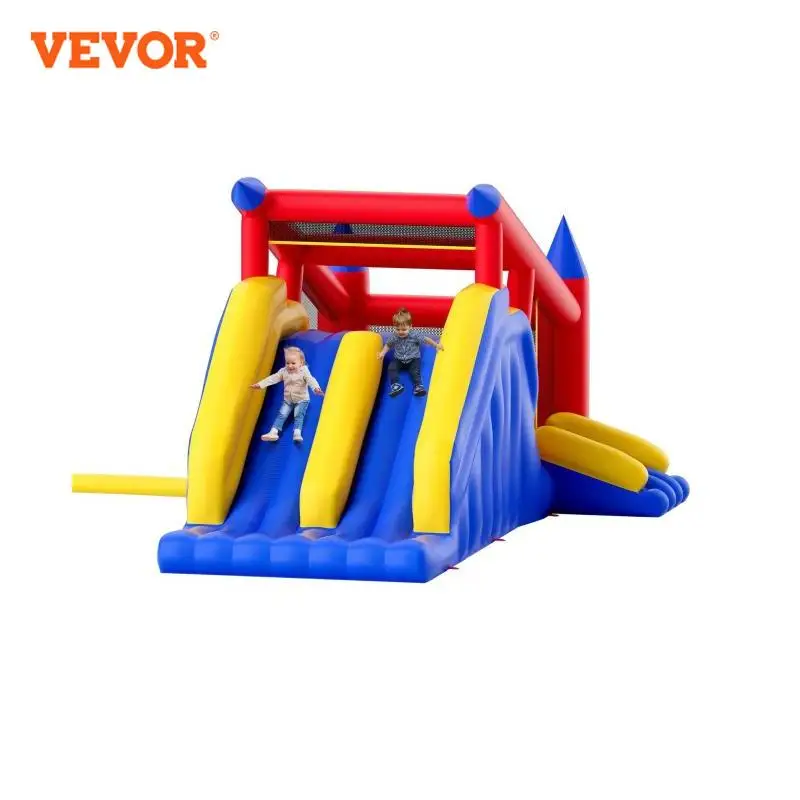 VEVOR Inflatable Bounce House Outdoor High Quality Playhouse Trampoline Jumping Bouncer for Kid Ages 3–8 Years 183x102x92 inch