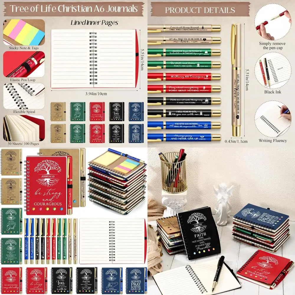 Bulk Christian Prayer Journals & Pens: 100-Piece Religious Gifts for Church, Men & Women