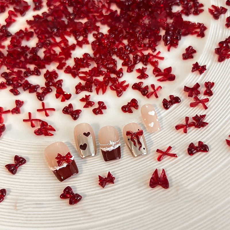 50 ชิ้น ของตกแต่งเล็บเรซิ่นรูปโบว์หลากสีสันน่ารัก ประดับเล็บรูปผีเสื้อ 3 มิติ เครื่องประดับแฟชั่น DIY อุปกรณ์ทำเล็บ