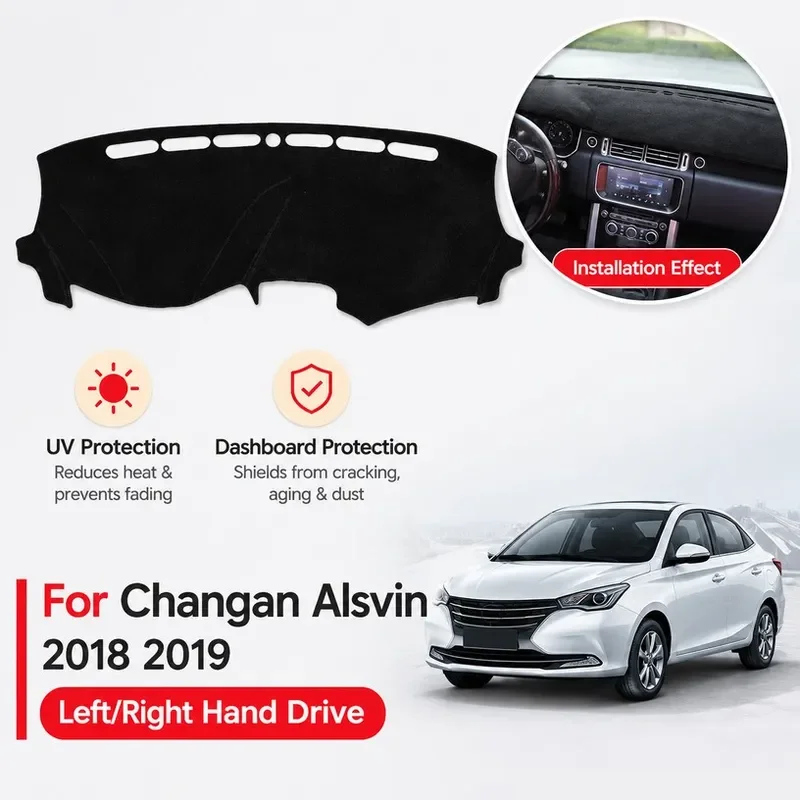For Changan Alsvin 2018 2019 Dashboard Cover Mat LHD RHD Anti UV Sun Shade Pad Carpet Protector Interior Accessories